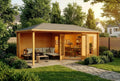 Alpholz Gerätehaus, 595 x 300 cm, 40 mm, Holz, 5-Eck Gartenhaus Liwa aus in imprägniert Pinie mit, Größe