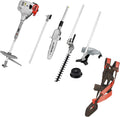 IKRA Rasentrimmer, 51,7 cm, 1,5 kW, Silber/Rot/Schwarz, Gartenpflege Set Multitool IBKH 52-1 Benzin 4in1