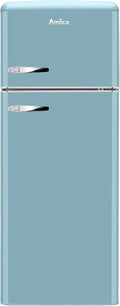 Amica Kühlschrank, 144 cm, 55 cm, 62 cm, Türkis, KGC 15632 T Retro Kühl-/Gefrierkombination / Ice Blue /