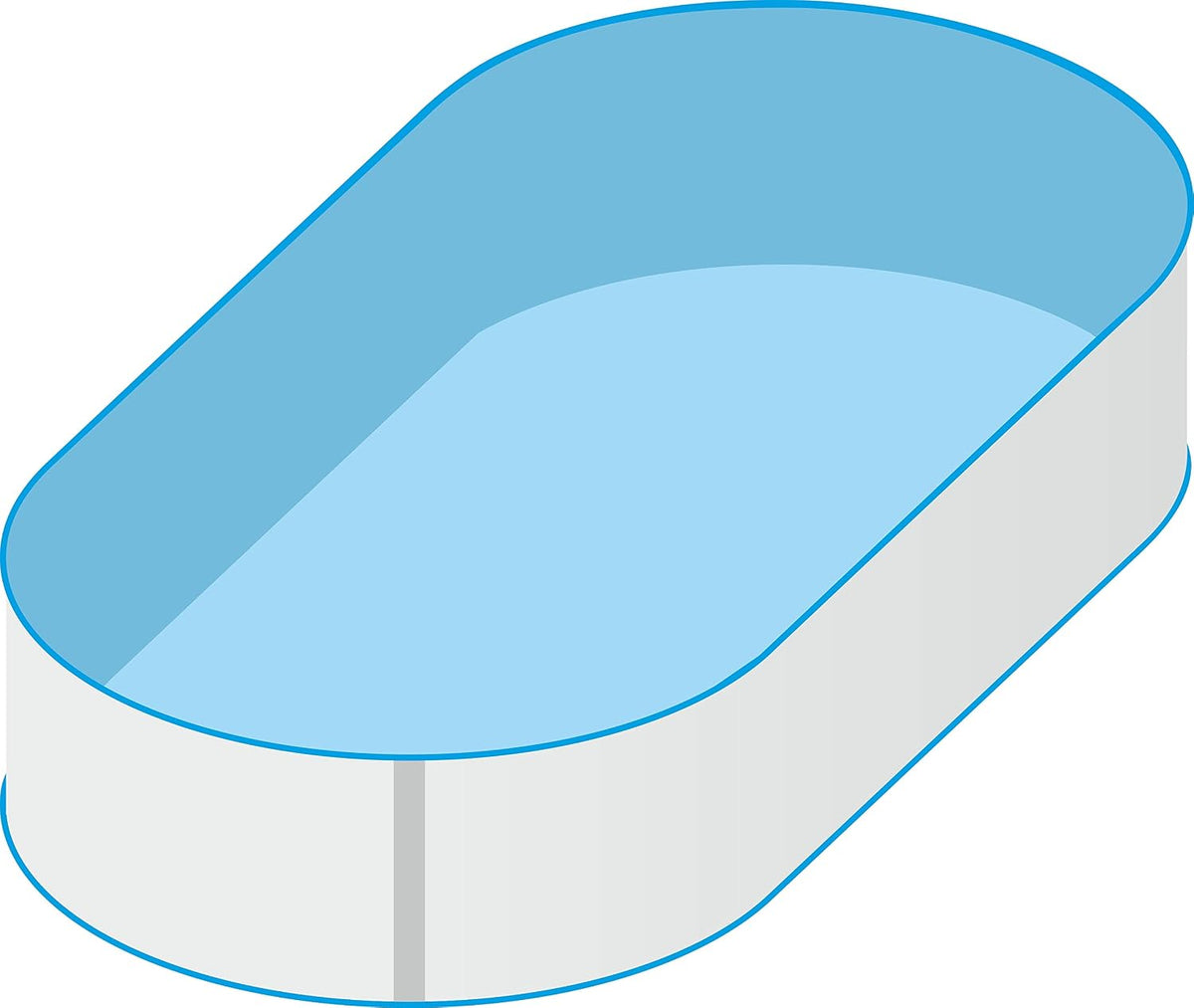 Trendpool Eingelassene Schwimmbecken, 1,20m, 0,8 mm, Blau/Weiß, Pool Schwimmbecken Oval Ovalpool 8, 00 x 4, 00 x IH