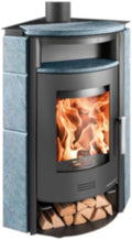 Haas und Sohn Kaminofen, 8 kW, Anthrazit/Serpentino, + Kuopio-II 265.17-ST