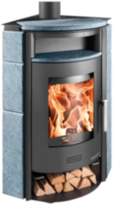 Haas und Sohn Kaminofen, 8 kW, Anthrazit/Serpentino, + Kuopio-II 265.17-ST