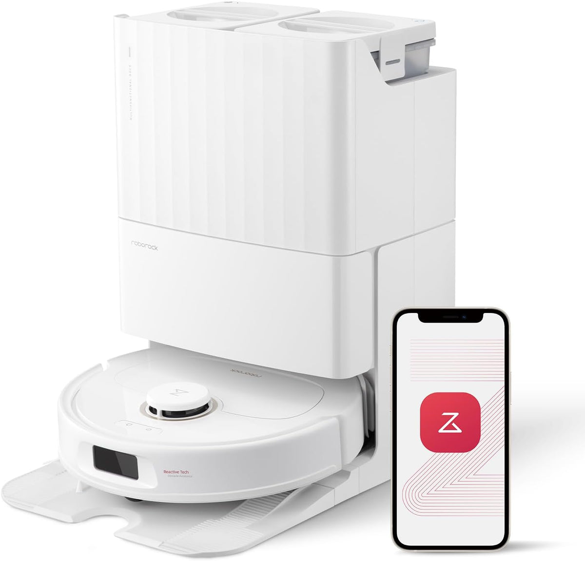 Amazon Renewed Saugroboter, Weiß, roborock Qrevo Pro mit Wischfunktion&Hebarem Wischmopp, FlexiArm Design Kantenreinigung