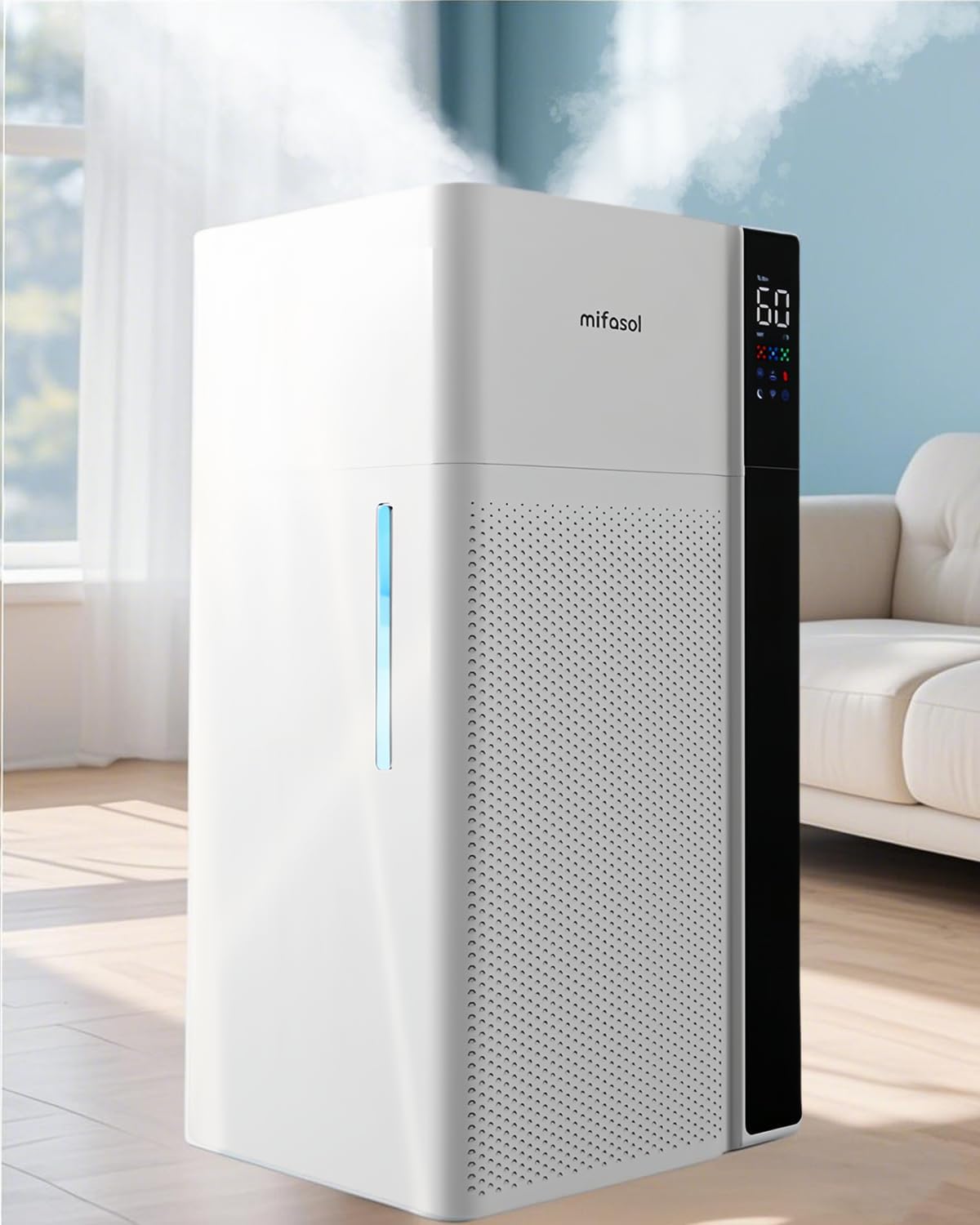 mifasol Gewächshaus, 20 l, Weiß/Schwarz, Luftbefeuchter, großer Raum für Zuhause, warmer und kühler Nebel, Luftbefeuchter für das ganze H