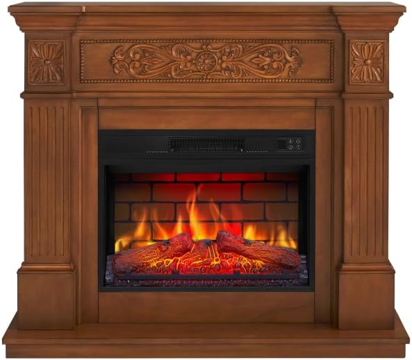 ArtiFlame Elektrokamin, 1800 W, Eiche, Toscana AF23BS, Elektrischer Standkamin mit Heizung, realistischer 3D-Flammeneffekt