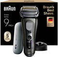 Braun Elektrorasierer, Schwarz/Grau, Series 9 PRO+, 5+1 Ultradünne Präzisionsklingen, Pro SensoAdapt, bis zu 60 M