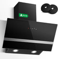 SNDOAS Dunstabzugshaube, 450 m, 60 cm, Schwarz, Abzugshaube umluft ³/h, 3 Geschwindigkeiten+ Booster Touchscreen