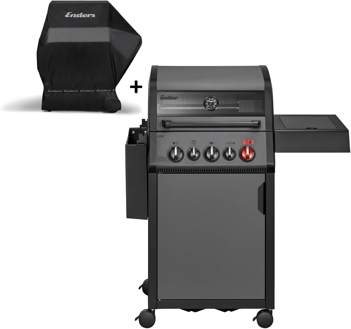 Enders Gasgrill, Schwarz, Hyde 3 SIKR Turbo, inkl. Wetterschutzhülle
