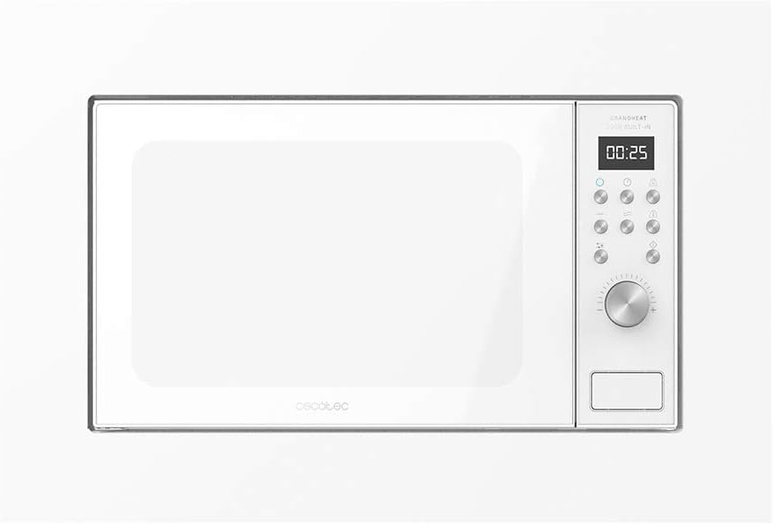 Cecotec Mikrowelle, 700 W, Weiß, 20 Litern, Grill, 9 voreingestellte Funktionen, Timer, Innenfutter aus Edelstahl