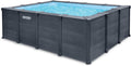 Intex Stahlrahmenpool, 10091 L, 3500 L, Grau, 26396NP, Filterpumpe /h, Leiter, Bodenplane und Abdeckplane, Braun
