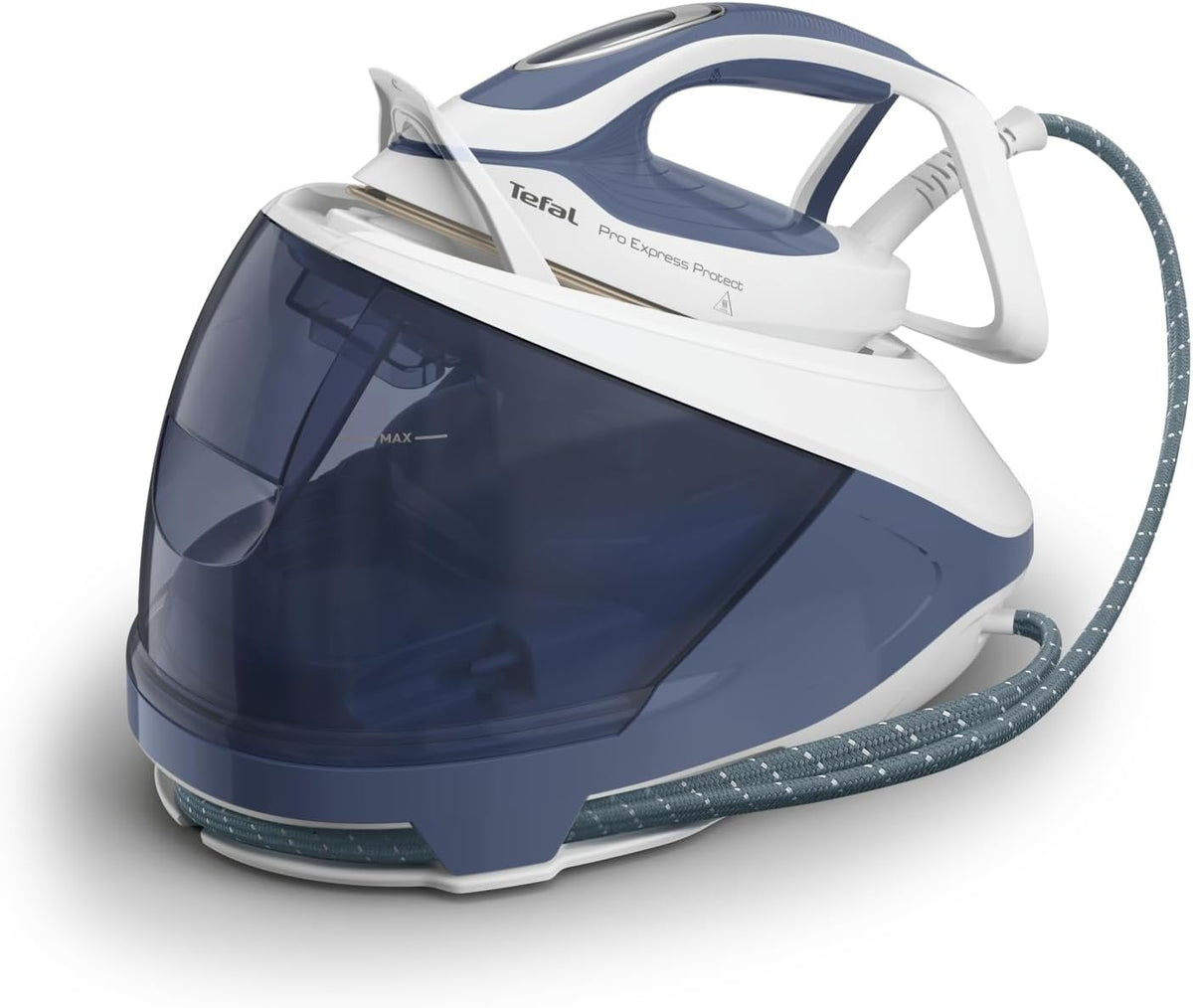 Tefal Dampfbügelstationen, 7,6 Bar, Blaugrau/Weiß, Pro Express Protect Dampfbügelstation, Dampfdruck, variable Dampfmenge: 140 g/M