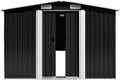 Gerätehaus Homgoday, 257x298x178 cm, Verzinkter Stahl, Schwarz/Weiß, Metall Anthrazit Gartenhütte Model143342