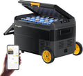 BougeRV Kühlschrank, 230 V, 40 L, 12 V, Schwarz/Gelb, CRS Kompressor Kühlbox mit Griff Rollen Auto Kühlbox