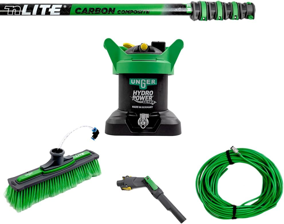 Unger Staubsauger, grün/schwarz, HydroPower Ultra - Einsteiger Set Carbon (mit nLite-Stange, Reinigungsgerät) DINK1