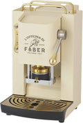 FABER COFFEE MACHINES Kaffeemaschine, 44 mm, Beige, Modell Pro Deluxe, für ESE-Pads, Messing-Finish, einstellbare Padpresse aus Messing