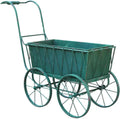 GUAWJRZDP Schubkarren, Metall, Grün, Retro-Gartenwagen, Handwagen, Garten wagen Aus Metall, Mehrzweckwagen, Gartendekoration