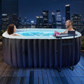 Obqer Badewannen mit Sprudelfunktion, 550 Liter, 2400 W, Schwarz/Weiß, Hot Tub Aufblasbar für 2 Personen Mit LED