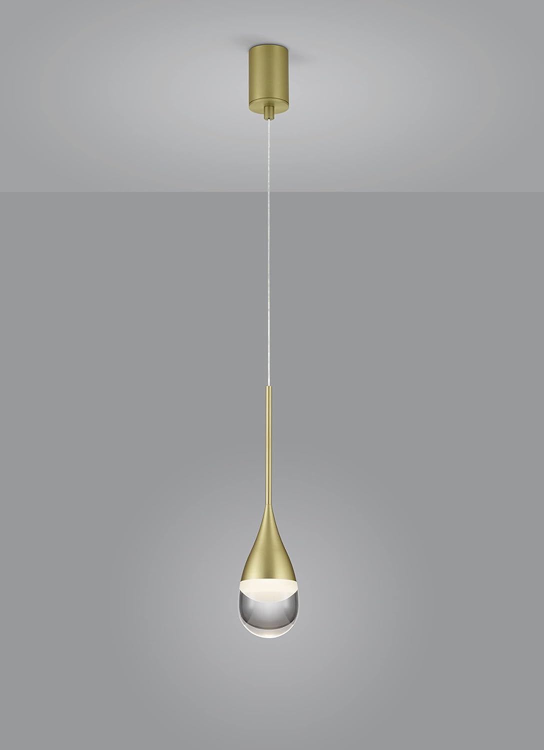 Helestra Hänge- & Pendelleuchten, teilmattiertes Glas., Gold, Deep Pendelleuchte LED 1-flammig, matt