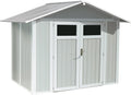 Grosfillex Gerätehaus, 242x162 cm, Grau/Grün, Utility V 4 Kunststoff grau-grün