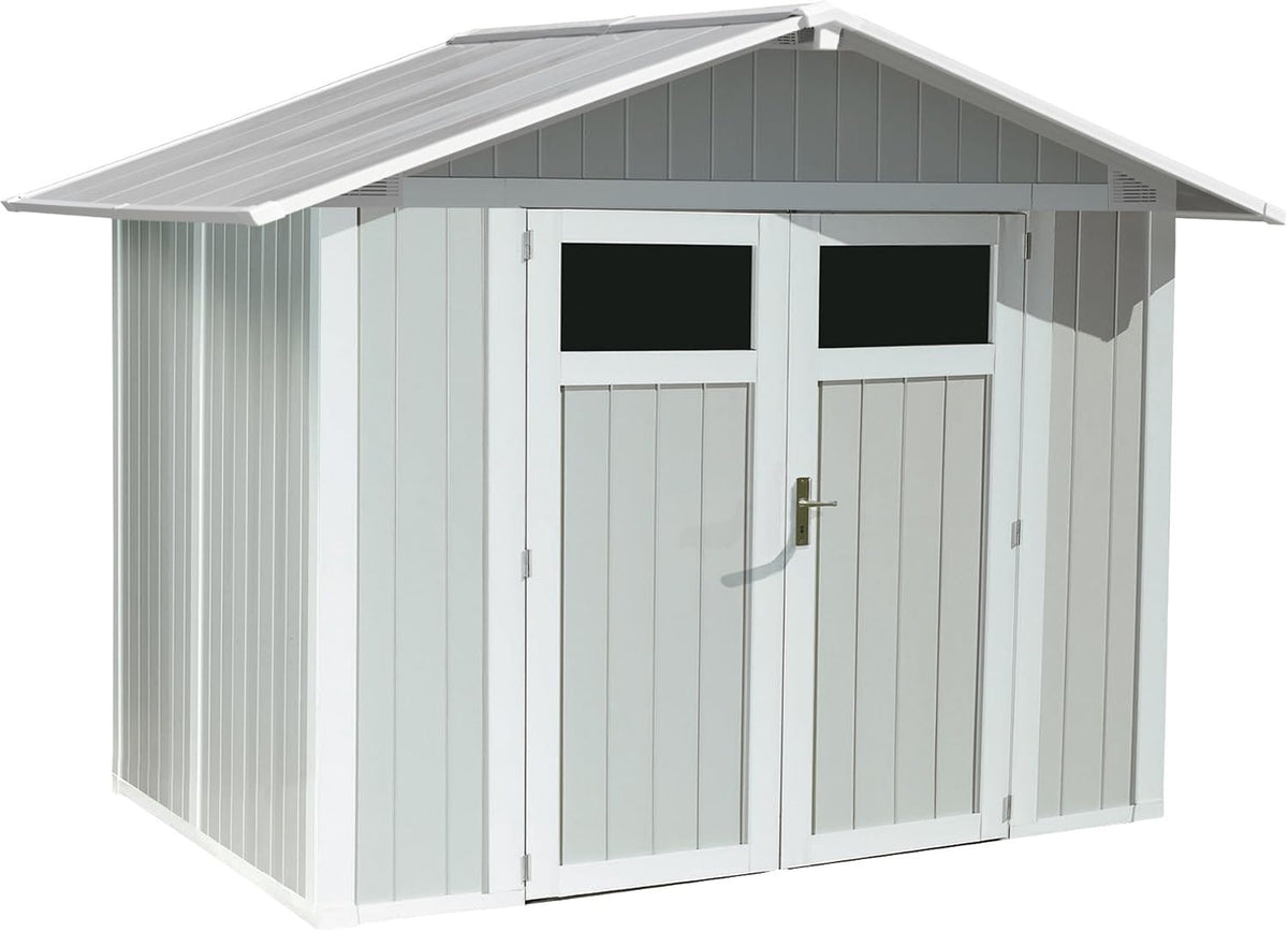 Grosfillex Gerätehaus, 242x162 cm, Grau/Grün, Utility V 4 Kunststoff grau-grün