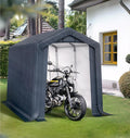 PHI VILLA Fahrrad, 180x300x200 cm, Grau, Geräteschuppen Gartenhütte mit 2 Türen garage Outdoor für 2