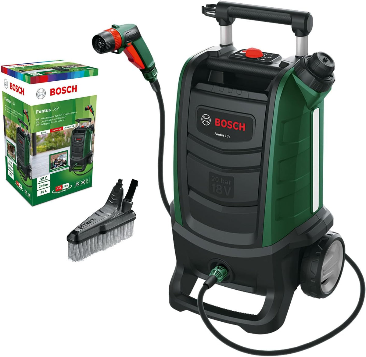Bosch Werkzeugakkus, 18 V, Grün/Schwarz, Akku Outdoor Reiniger Fontus (ohne Akku, 18-Volt-System, im Karton)