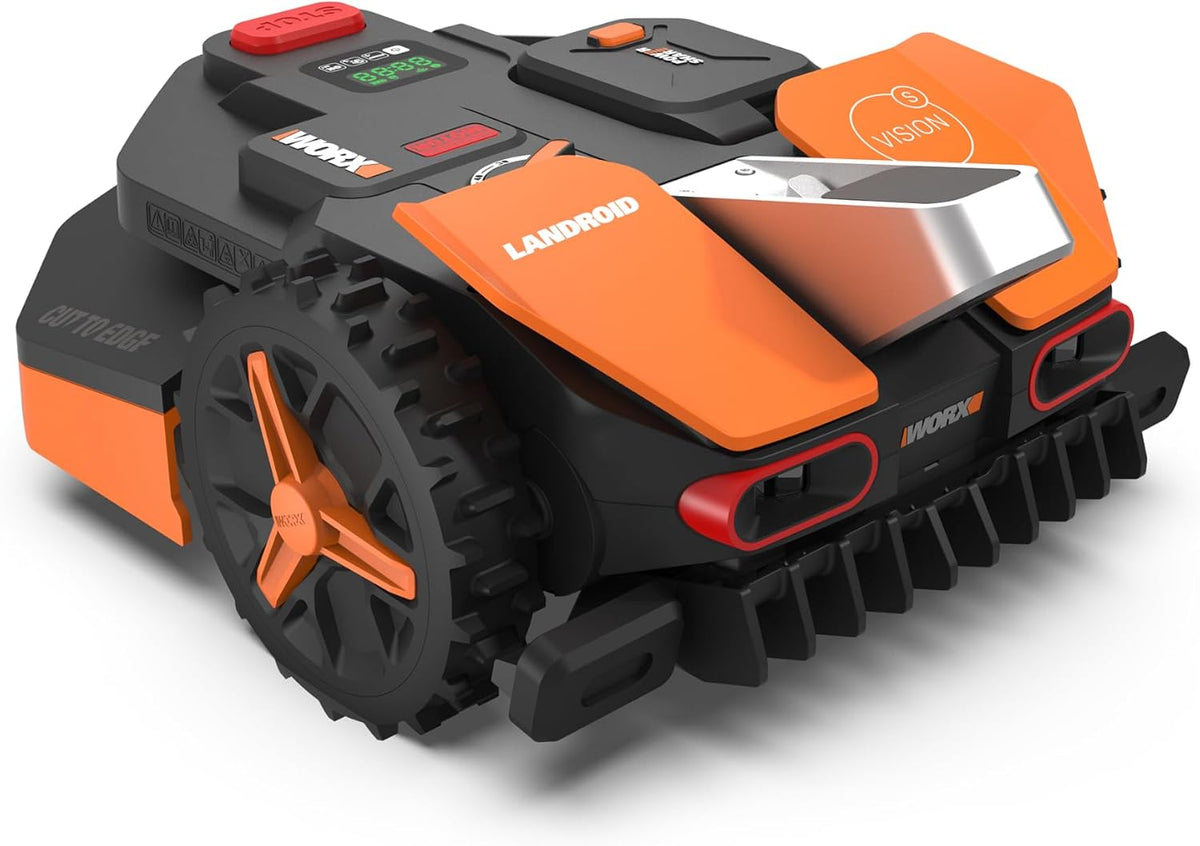WORX Mähroboter, 250m, schwarz/orange, Landroid Vision S250 WR202E - ohne Begrenzungskabel für, AI Rasenmäher Roboter (WLAN & Bluetooth