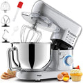 Ecunafix Knet- & Rührmaschinen, 2000 W, 6,5 L, Silber, Küchenmaschine Knetmaschine Teigmaschine Rührmaschine