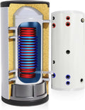 tech globe Warmwasserspeicher, 3.1 m, 300 L, 50 mm, 2 W, Weiß/Silber/Schwarz