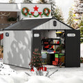 domi outdoor living Gerätehaus, 3,0 m, Grau/Schwarz, ca. 2, 4 x aus Kunststoff, Wetterfestes Gartenhaus mit Doppelwand
