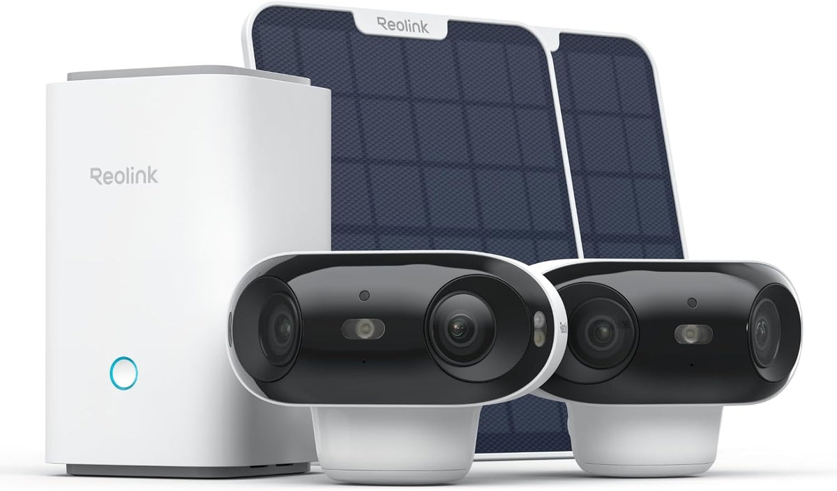 Reolink Überwachungskamera, Weiß/Schwarz, Argus 4 Pro Solar Aussen Akku, 4K ColorX-Nachtsicht, 180°-Weitwinkel