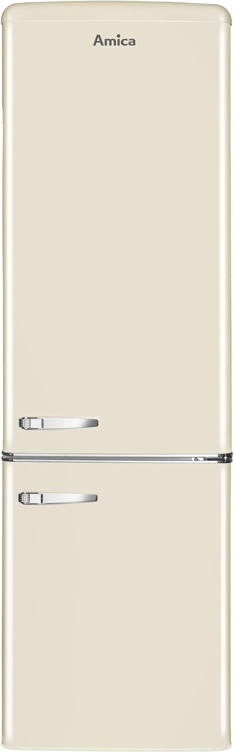 Amica Kühlschrank, 181 cm, 55 cm, 62 cm, Beige, KGCR 387 100 B Retro Kühl-/Gefrierkombination / Coffee