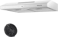 GASLAND Dunstabzugshaube, 214 m, 60 cm, Weiß, SR60WS Umluft, Leise Abluft ³/h Aktivkohlefilter