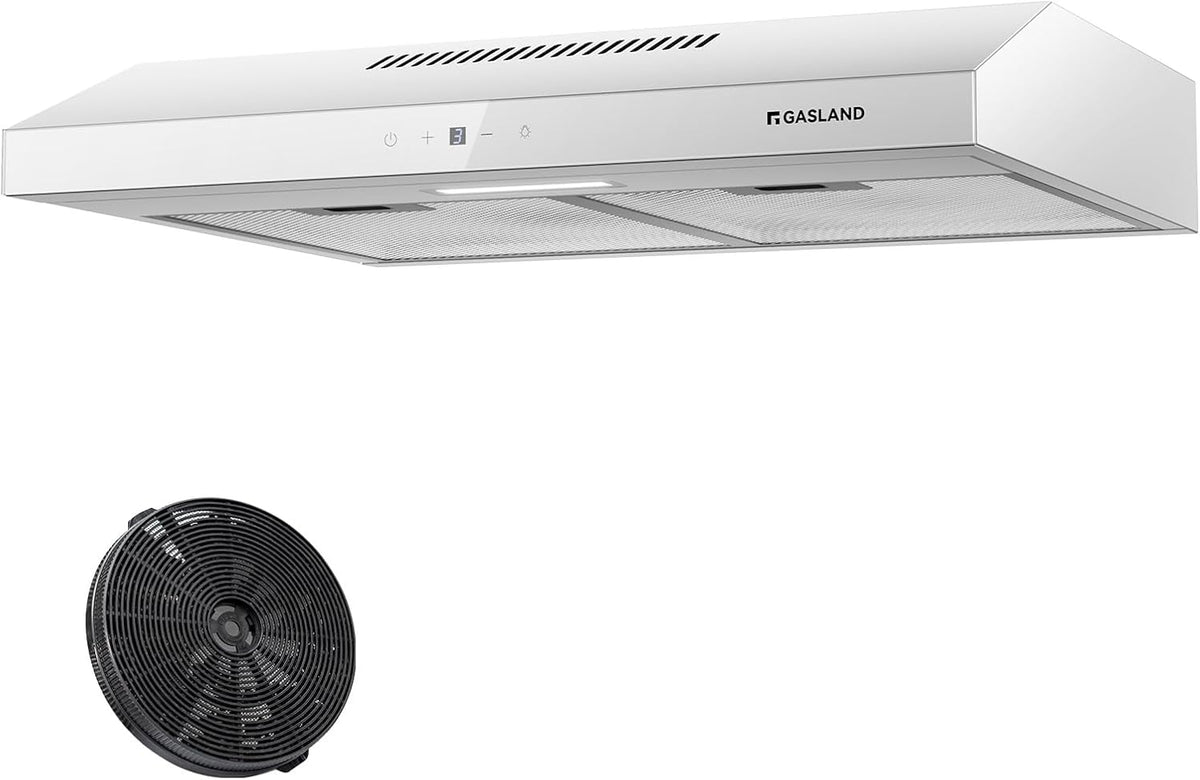 GASLAND Dunstabzugshaube, 214 m, 60 cm, Weiß, SR60WS Umluft, Leise Abluft ³/h Aktivkohlefilter