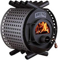 BRUNO Kaminofen, 16 kW, Schwarz, Werkstattofen Pyro II - Warmluftofen -, Seitenverkleidung Quattro)