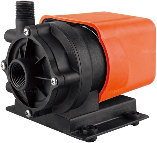 Seaflo Bootspumpen, 230 V, Schwarz/Orange, 31 LPM (500 GPH) Marine Klimaanlage Umwälzpumpe Meerwasser