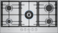 Bosch Kochfeld, 90 cm, Silber/Schwarz, PCR9A5I90 Serie 6 Gas, FlameSelect, Abnehmbare Magnetgriffe, Gussroste, Stahl