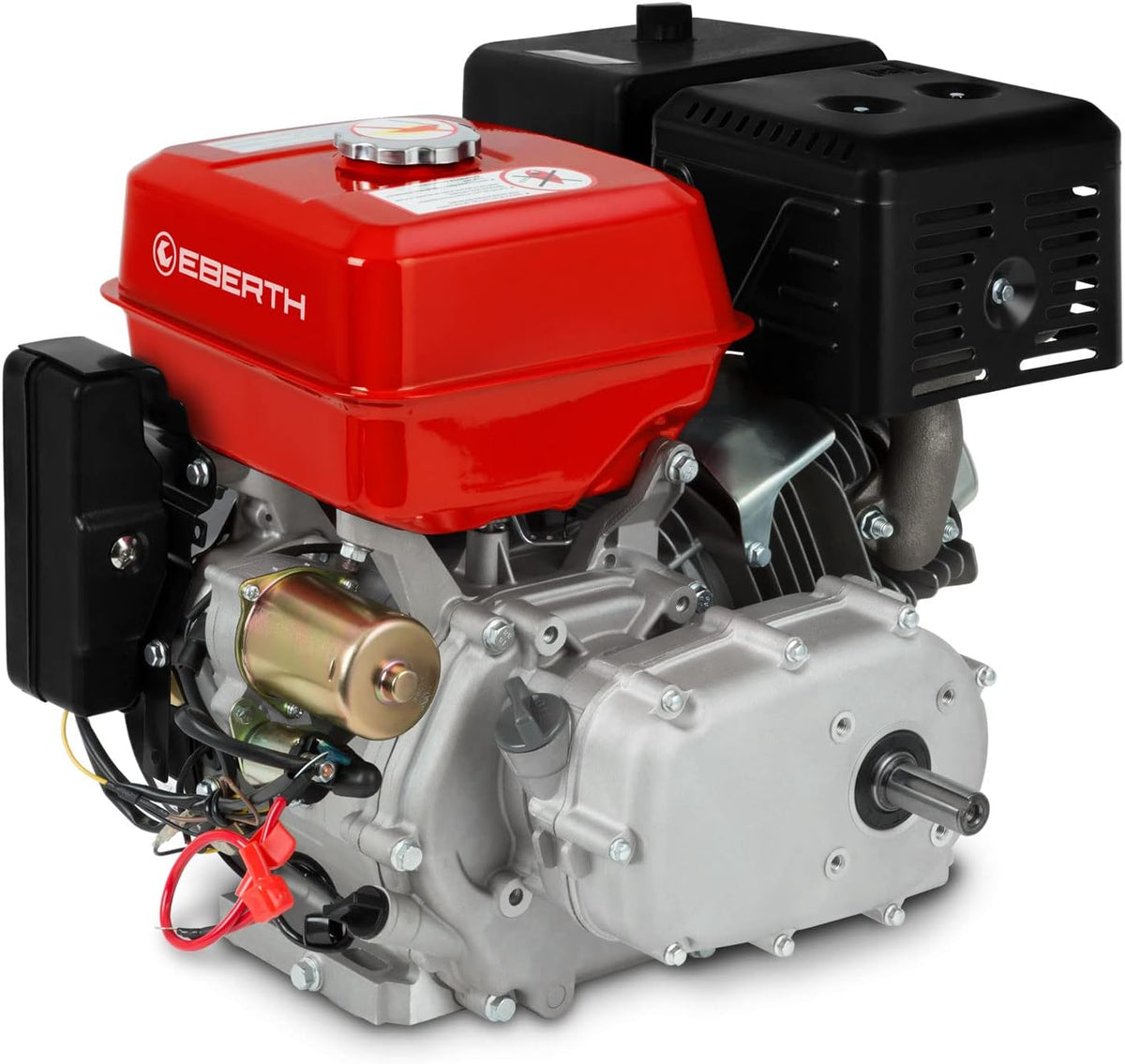 EBERTH Schneefräse, 9,56 kW, 22 mm, 17ah, 12 V, Rot/Schwarz, 13 PS Benzinmotor Standmotor Kartmotor Antriebsmotor