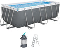 Bestway Stahlrahmenpool, 412 x 201 x 122 cm, Wasserkapazität (90 %): 8.124 Liter, grau/weiß