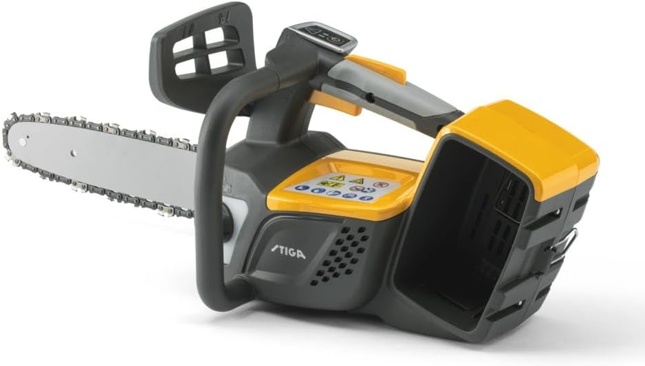 STIGA Kettensäge, 30 cm, 48 V, Schwarz/Grau/Gelb, PR 700e Akku-, Akku Nicht Enthalten, Schnelle Kettenbremse, Ergonomischer Soft-Grip-Obergriff