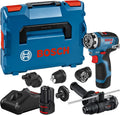 Bosch Professional Akkuschrauber, 3.0 Ah, 12 V, Blau/Schwarz/Rot, System Akku Bohrschrauber GSR -35 FC - FlexiClick System