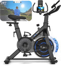 CHAOKE Fahrrad, 150KG, Schwarz/Blau, Bike, [Upgrade] Heimtrainer mit APP, Hometrainer, Leises, Stufenlos Einstellbares Magnetsystem