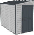 Duramax Gerätehaus, 2.91 m, Elfenbein/Grau, SideMate PLUS 4 x 8 ( ²) Kunststoff mit Metallfundament Set, Wendetür