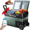 AAOBOSI Kühlschrank, 240 V, 40 L, 24 V, Schwarz/Grün, Kompressor Kühlbox, Dual Zone, Camping mit APP, LED-Beleuchtung