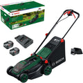 Bosch Rasenmäher, 38 cm, 75 mm, 40 l, 18 V, Schwarz/Grün, Akku- ROTAK 2-38 (Schnittbreite:, Schnitthöhe: 30-, Stoff-Grasfangkorb
