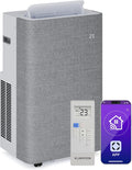 Klarstein Klimaanlage, 51 m, Grau, AireLux Mobile, 14.000 BTU, Für Räume bis ², App & Sprachsteuerung, 4-in-1 Kühlung
