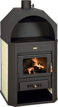 Prity Kaminofen, 7.2 kW, Schwarz/Beige, mit Kessel W17, 15.9+
