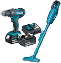 Makita Staubsauger, 3,0 Ah, 18 V, Türkis/Schwarz, DLX2422 Akku-Kombo-Kit (DHP482 + DCL181F) /, 2 Akkus + Ladegerät
