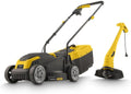 POWERPLUS Rasentrimmer, 1300 W, 320 mm, 220 mm, 250 W, Gelb/Schwarz, Elektrischer Rasenmäher und POWXG62205T - Rasenmäher