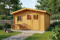 Gerätehaus Alpholz, 14,3 m, 28 mm, Holz, Gartenhaus Valeria-28 mit Fußboden aus, 438x427, Wandstärke
